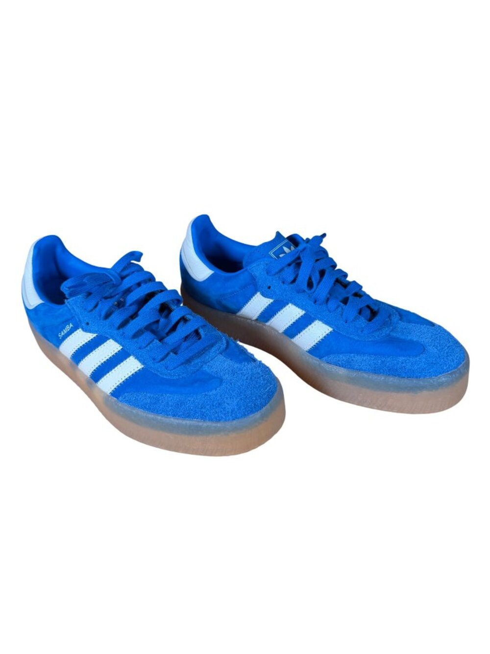 Adidas Samba Blue Suede Sneakers w Gum Sole Size 9.5 Womens